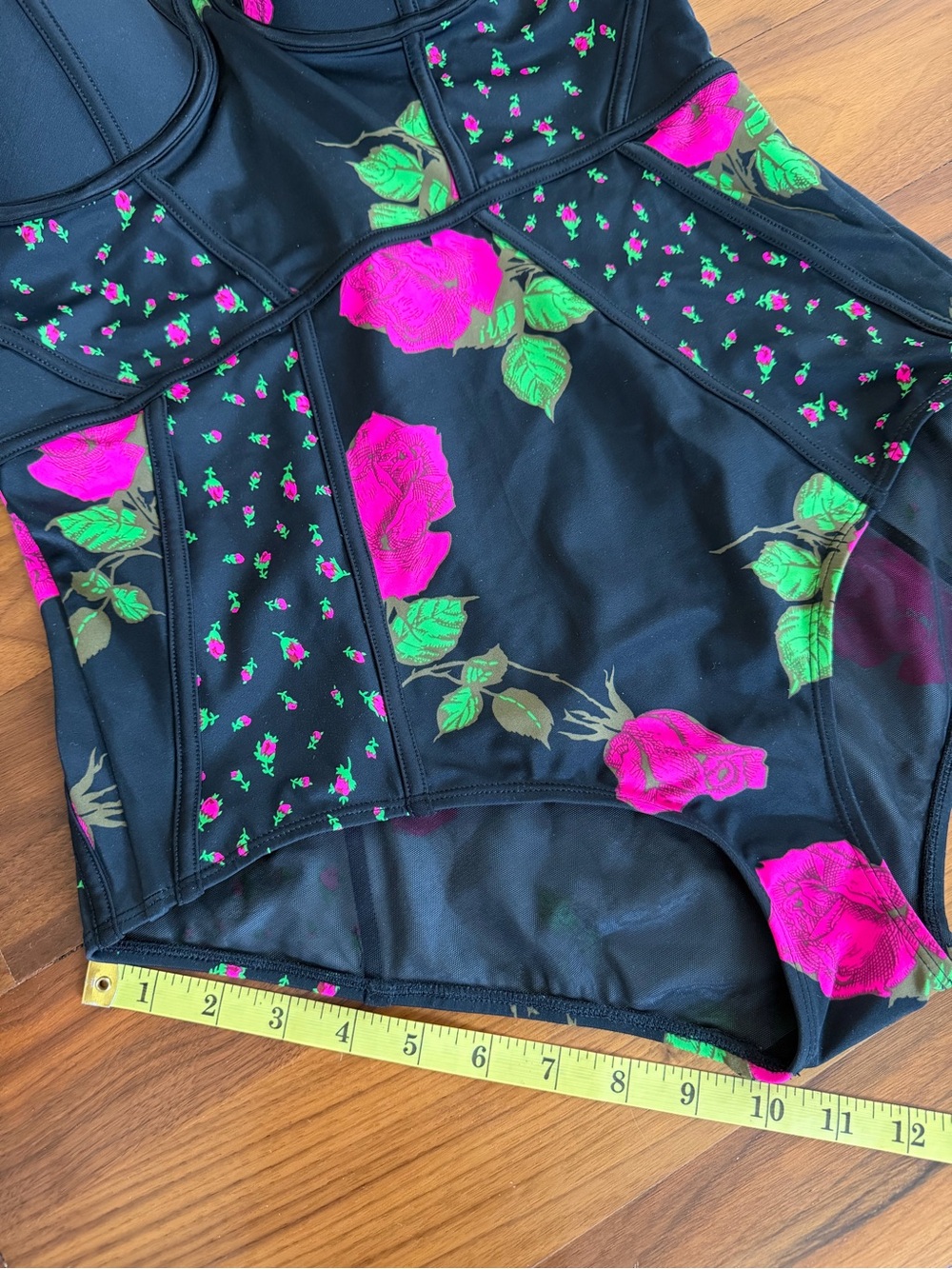 NWT Torrid x Betsy Johnson Black Pink Rose Swimsuit Sz 12 / L Whimsigoth Floral - Picture 10 of 16
